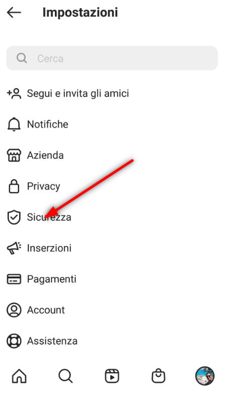 Come Eliminare un Account su Instagram senza perdere i dati! - seleziona sicurezza