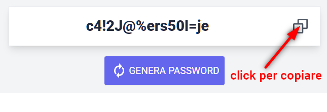 Generatore di Password personalizzate - copia password generata